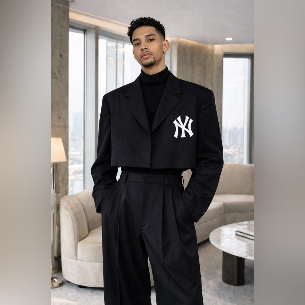 Upcycled Vintage Cropped Black Blazer | OOAK 42R